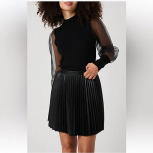 French Connection Organza Sleeve Knit Top Size Small NWT